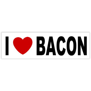 I Heart Bacon; Bumper Sticker 