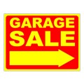 Garage Sale Stock Sign Yellow 18x24