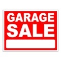 Garage Sale Stock Sign Red 18x24